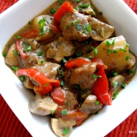 Veal Stew with Mushrooms and Peppers