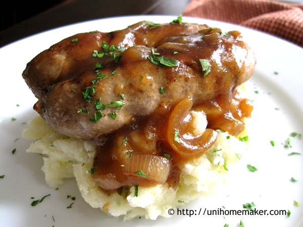 Bangers and Mash with Guinness Onion Gravy
