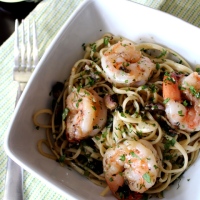 Linguini with Shrimp and Olive Tapenade