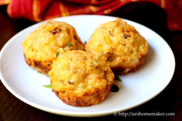 Garlic Chipotle Muffins with Scallions Cheddar & Bacon